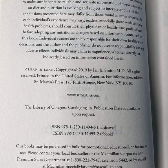 Clean and Lean Weight Loss Book Set Ian K Smith MD 2019 u Healthy Eating - Picture 7 of 10